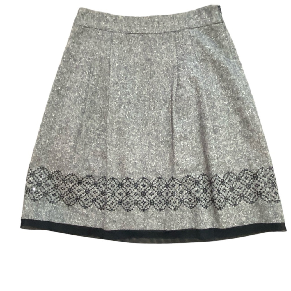 LOFT Wool and SilkSize 8 Skirt l  Sequin Tweed A-Line Skirt l 0640